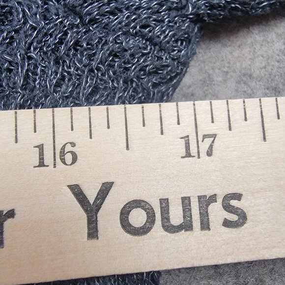 Free People Waffle Knit Wrap Hem Sweater Women’s Small Blue Cotton Blend - Picture 9 of 10